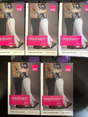 #28. Mediven Plus medical compression socks in beige. 5 individual boxes